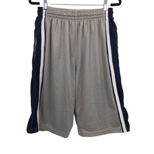 Stardom Men’s Elastic Pull Tie Slash Pocket Gray Blue Basketball Shorts XL